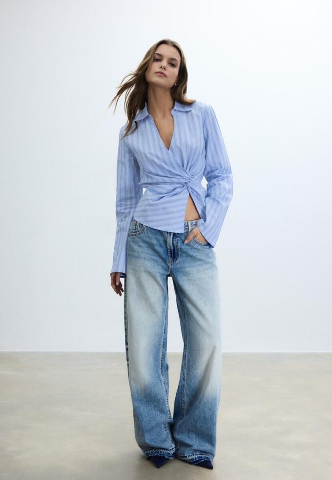 Chemise ajustée à nœud Chemise ajustée à nœud