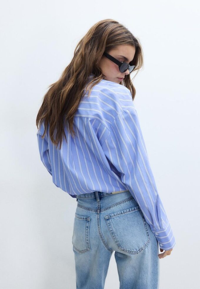 Chemise ballon en deux matières