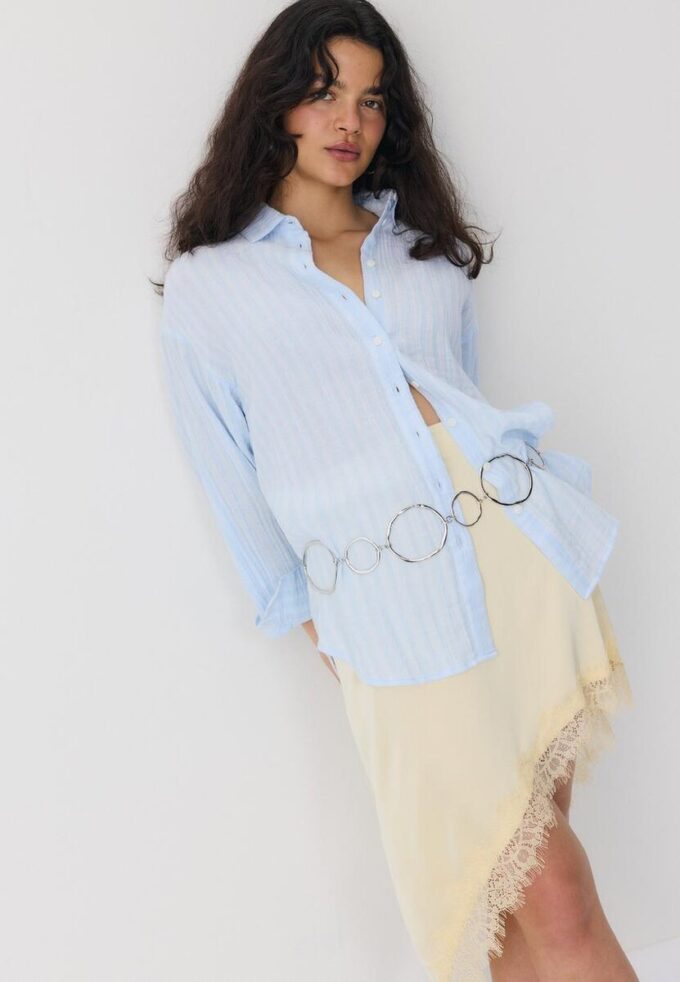 Chemise basique en double tissu