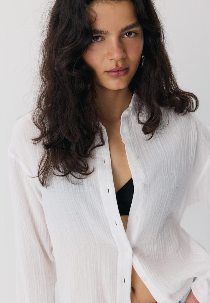 Chemise basique en double tissu