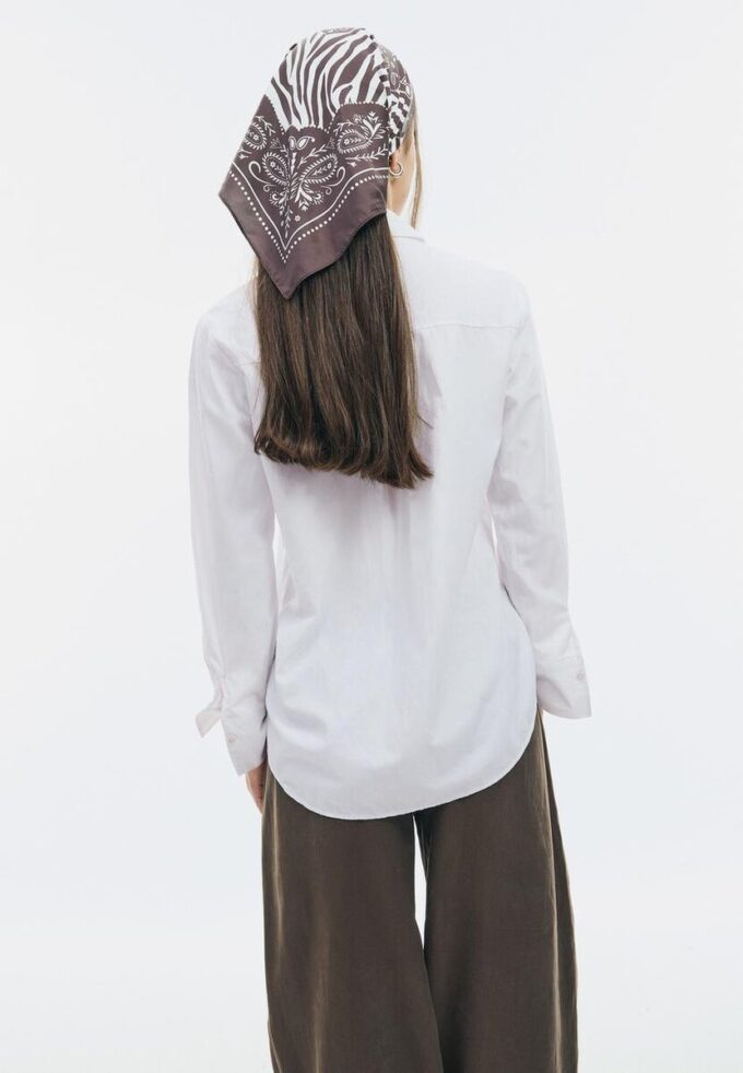 Chemise basique en popeline avec poche