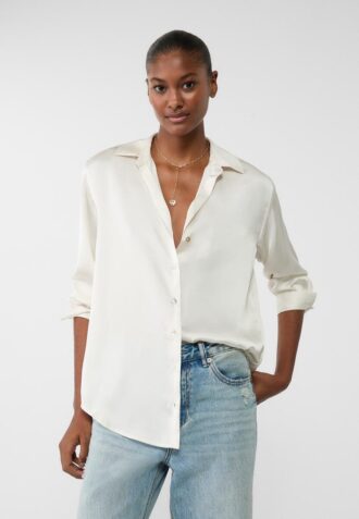 Chemise à col en satin