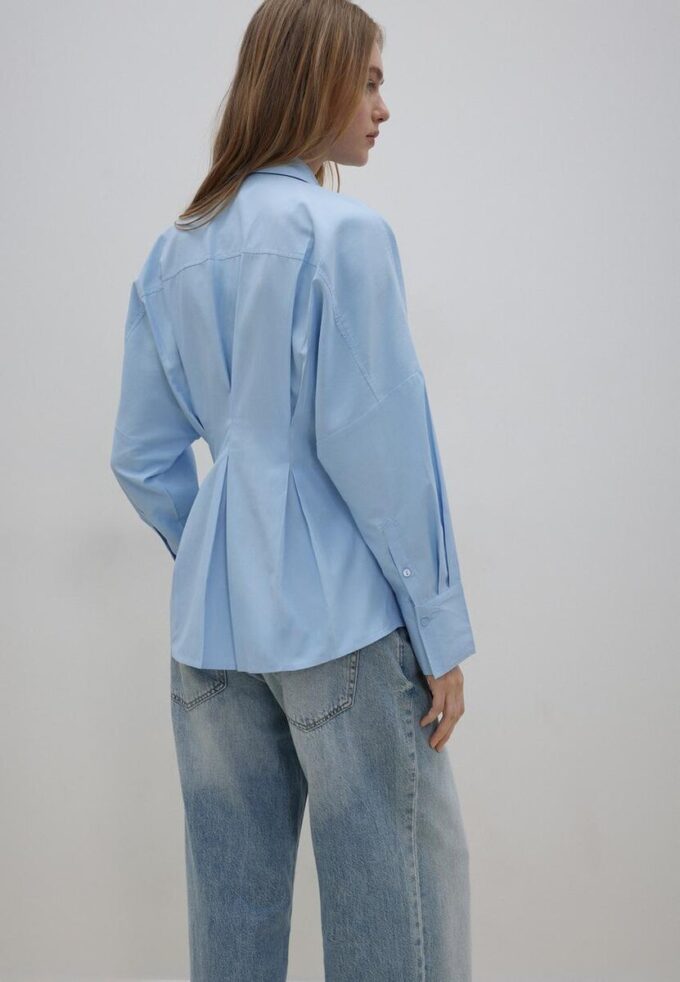 Chemise en popeline à plis Chemise en popeline à plis