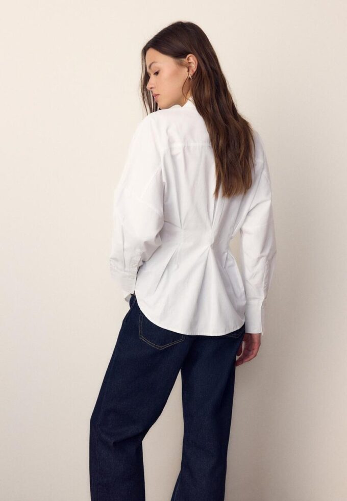 Chemise en popeline à plis