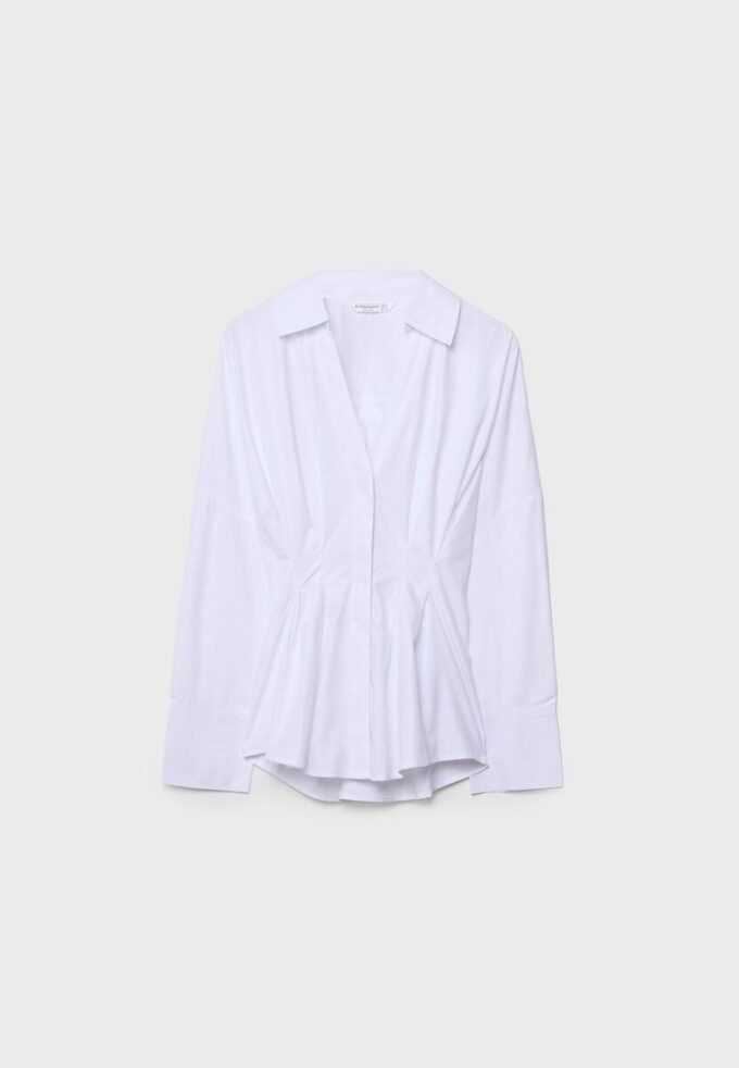 Chemise en popeline à plis