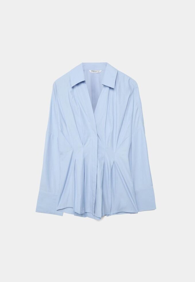 Chemise en popeline à plis Chemise en popeline à plis