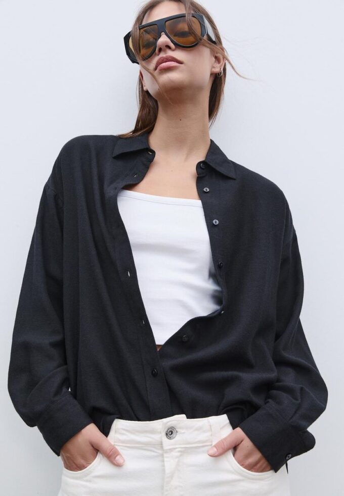 Chemise fluide effet lin