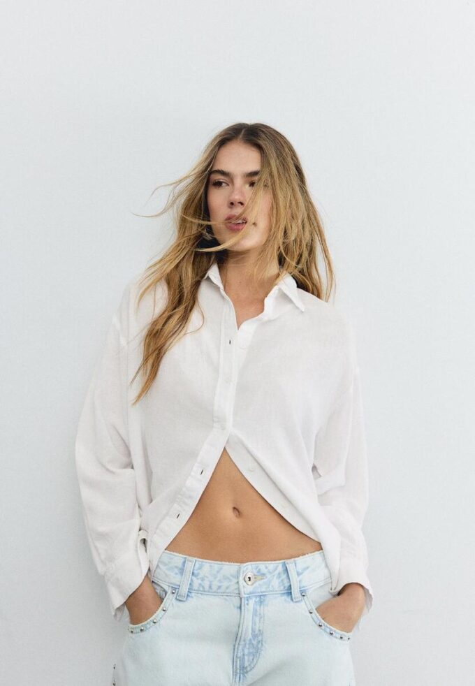 Chemise fluide effet lin