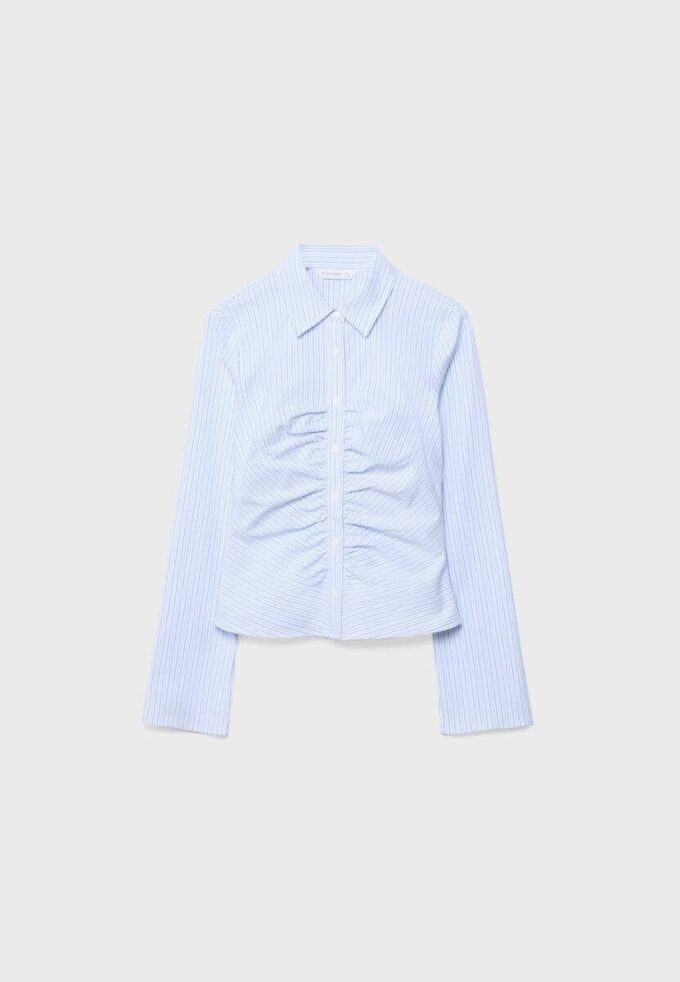 Chemise froncée en bengaline