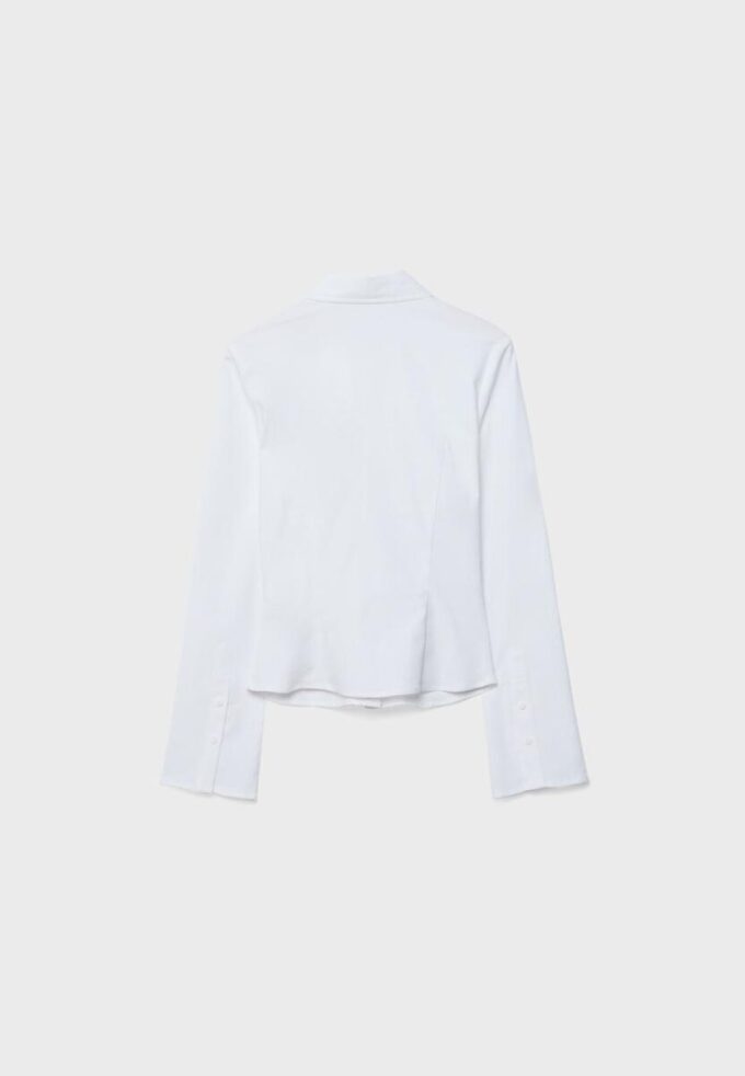 Chemise froncée en bengaline