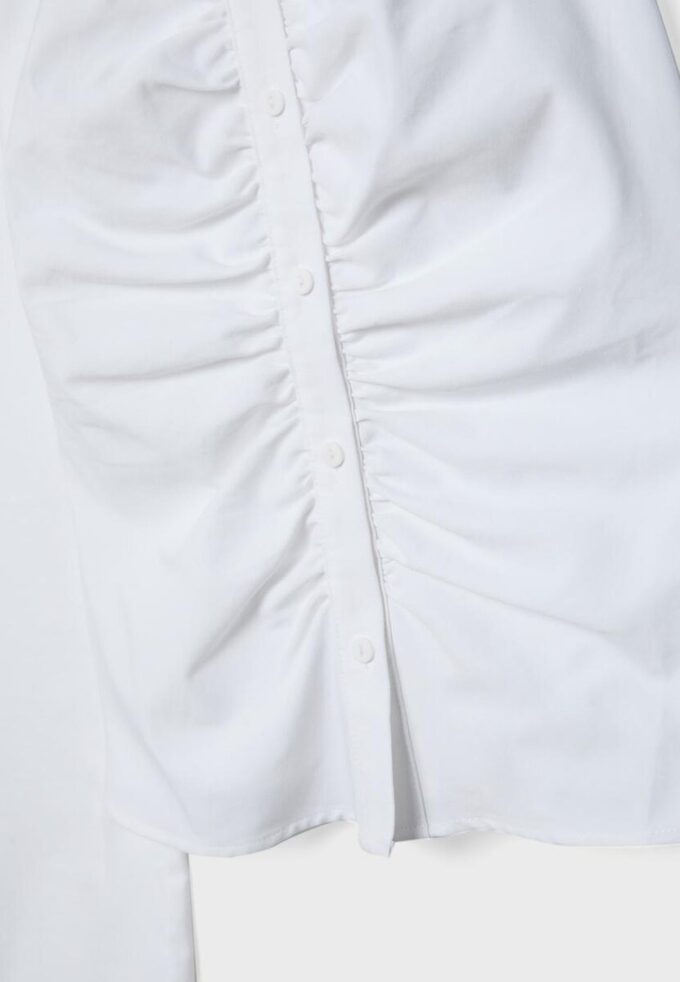 Chemise froncée en bengaline