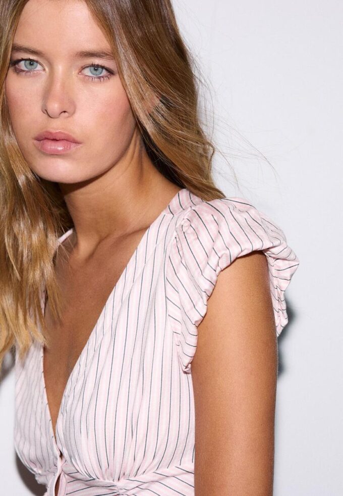 Chemise à manches courtes froncée Chemise à manches courtes froncée