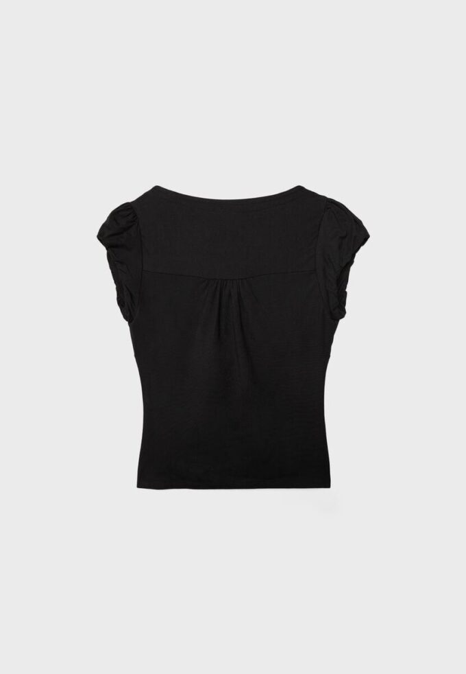 Chemise à manches courtes froncée Chemise à manches courtes froncée