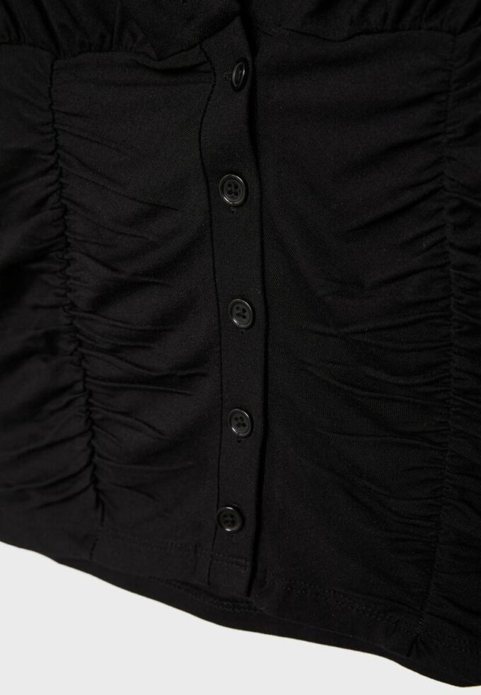 Chemise à manches courtes froncée Chemise à manches courtes froncée