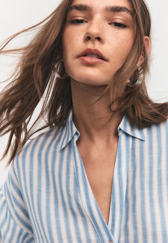 Chemise à manches kimono effet lin Chemise à manches kimono effet lin