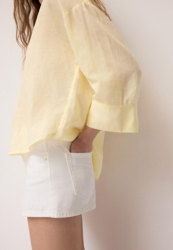 Chemise à manches kimono effet lin Chemise à manches kimono effet lin