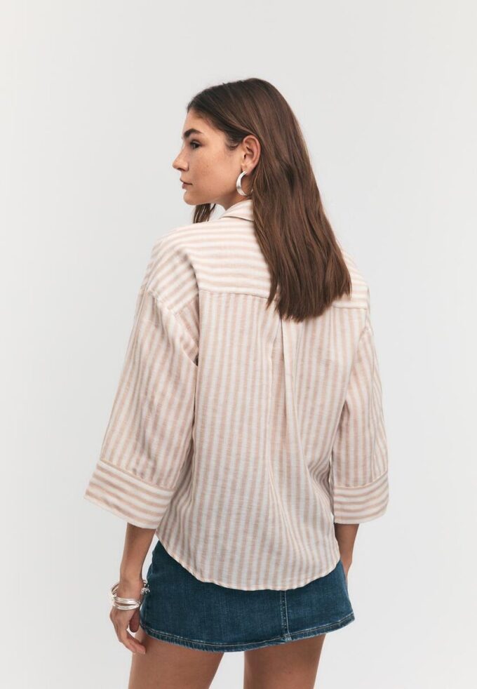 Chemise à manches kimono effet lin Chemise à manches kimono effet lin