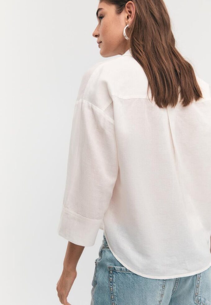 Chemise à manches kimono effet lin Chemise à manches kimono effet lin