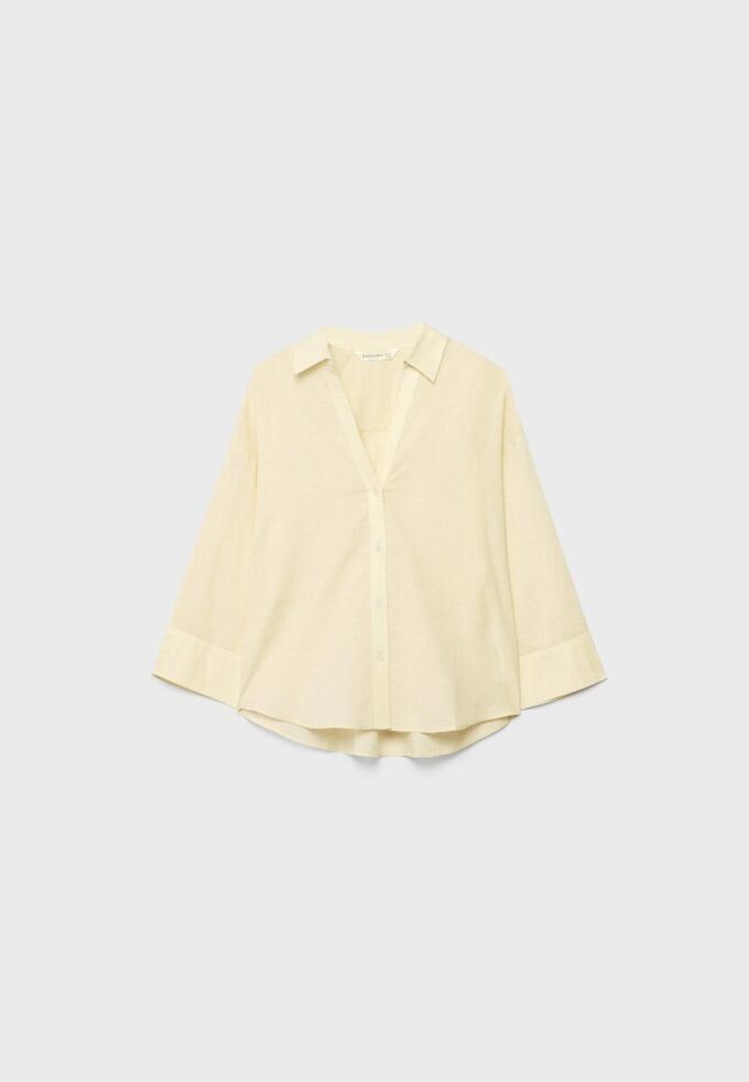 Chemise à manches kimono effet lin Chemise à manches kimono effet lin