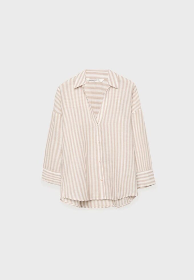 Chemise à manches kimono effet lin Chemise à manches kimono effet lin