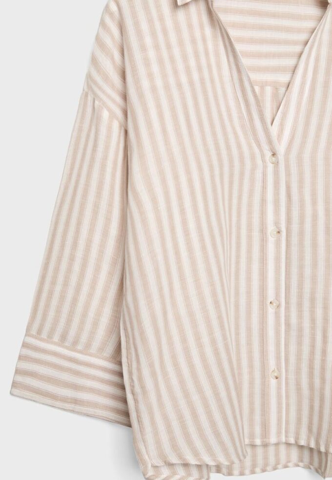 Chemise à manches kimono effet lin Chemise à manches kimono effet lin