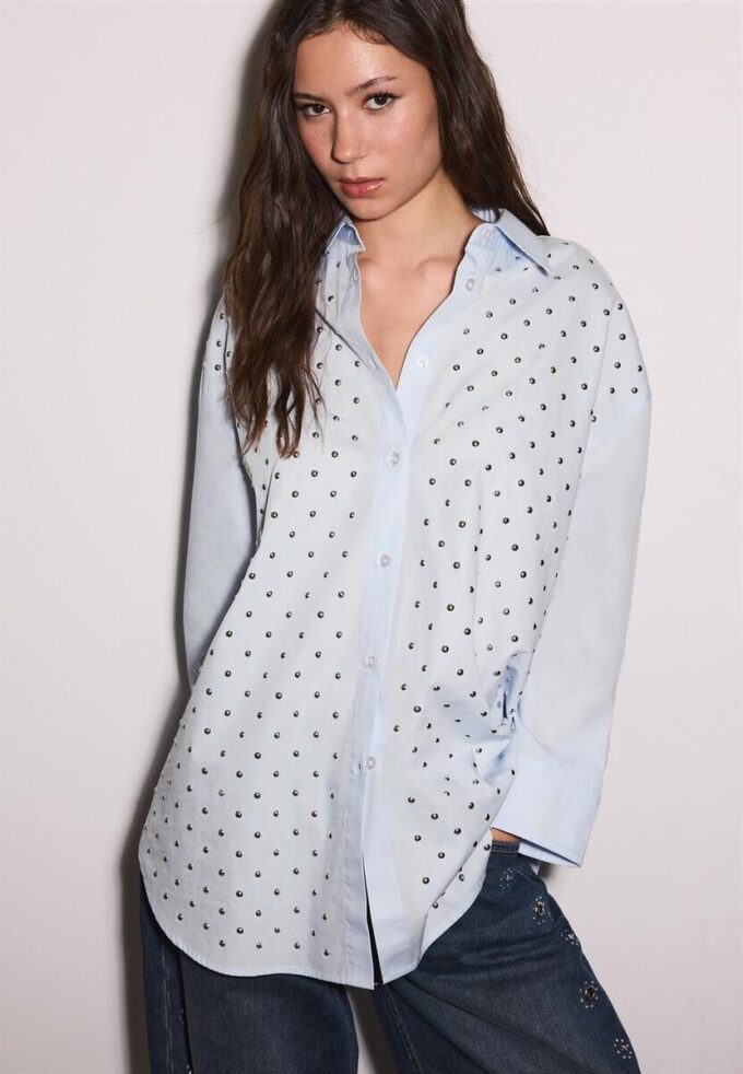 Chemise oversize à clous