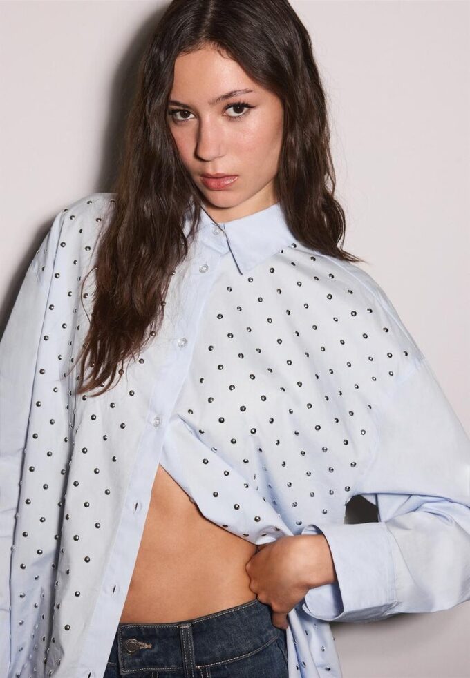 Chemise oversize à clous