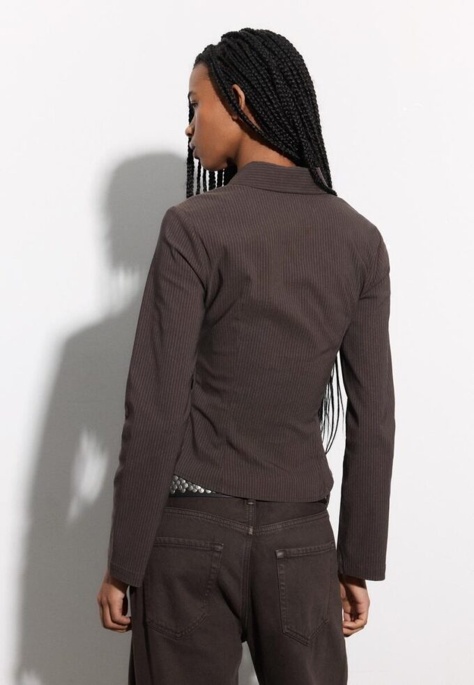 Chemise unie froncée