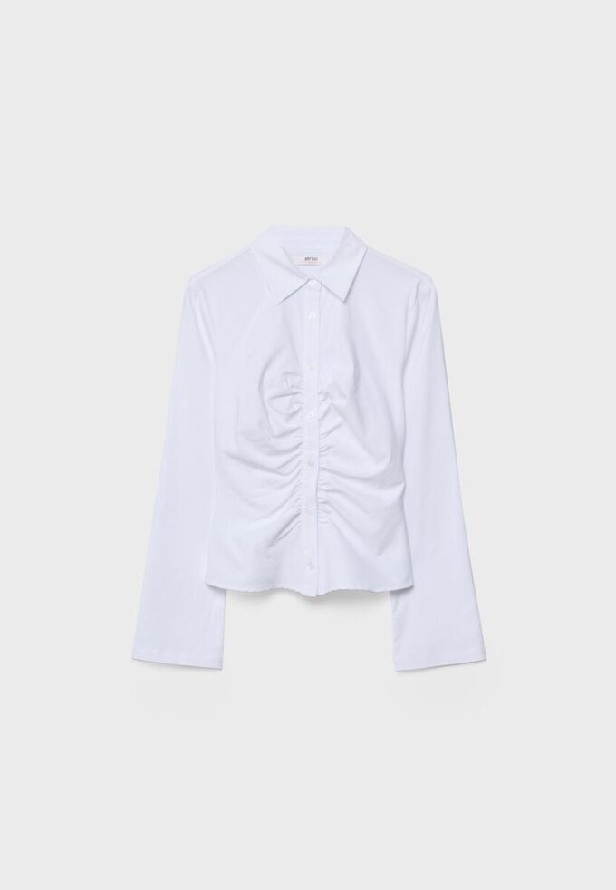 Chemise unie froncée