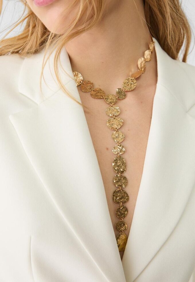 Collier lariat texturé