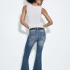 D04 Jean Flared taille basse
