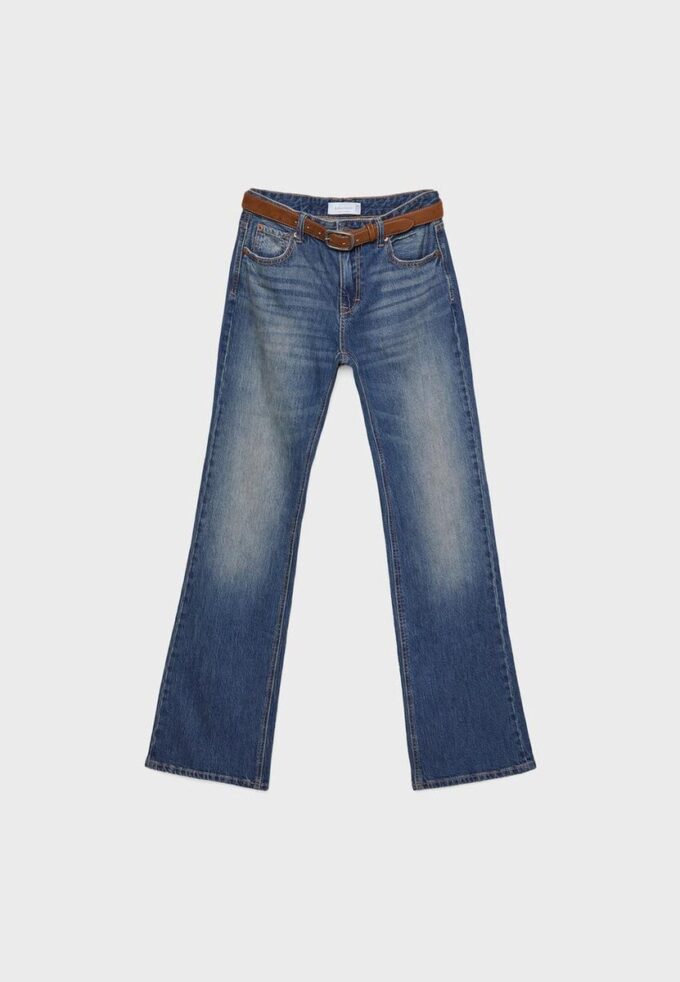 D68 Jean bootcut avec ceinture