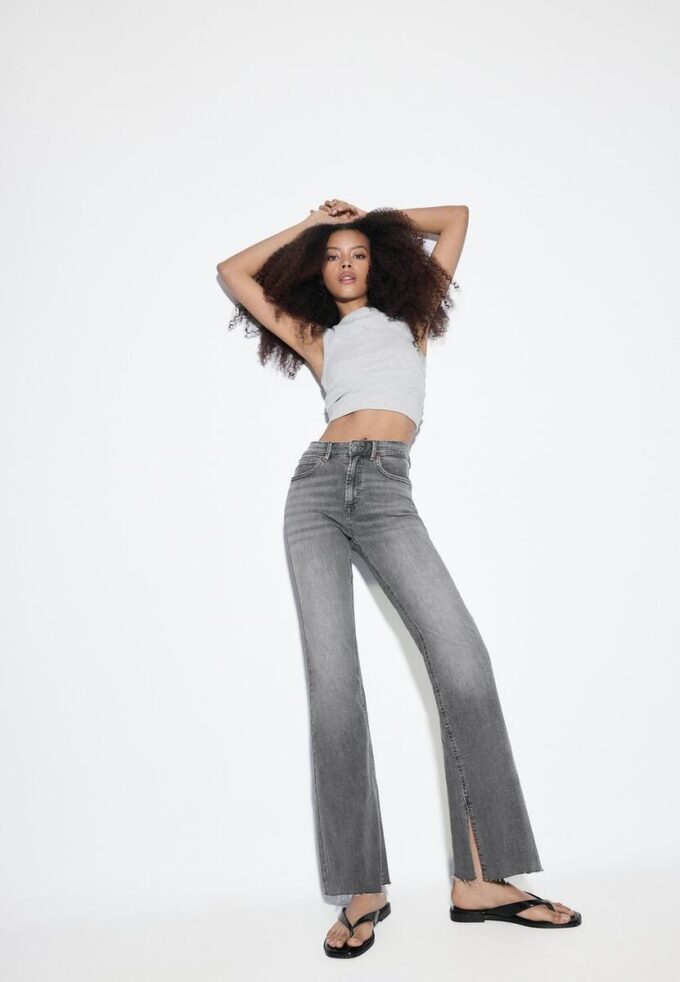 D74 Flared Jean avec fente