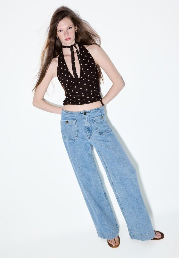 D77 Jean minimaliste avec poches