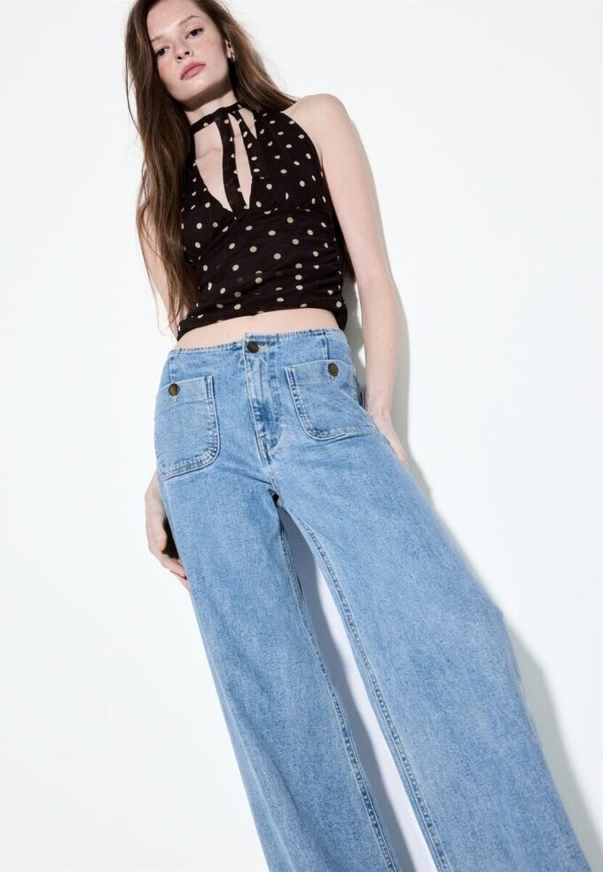 D77 Jean minimaliste avec poches