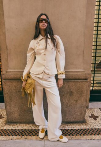 D91 Jean taille basse Wide Leg en sergé