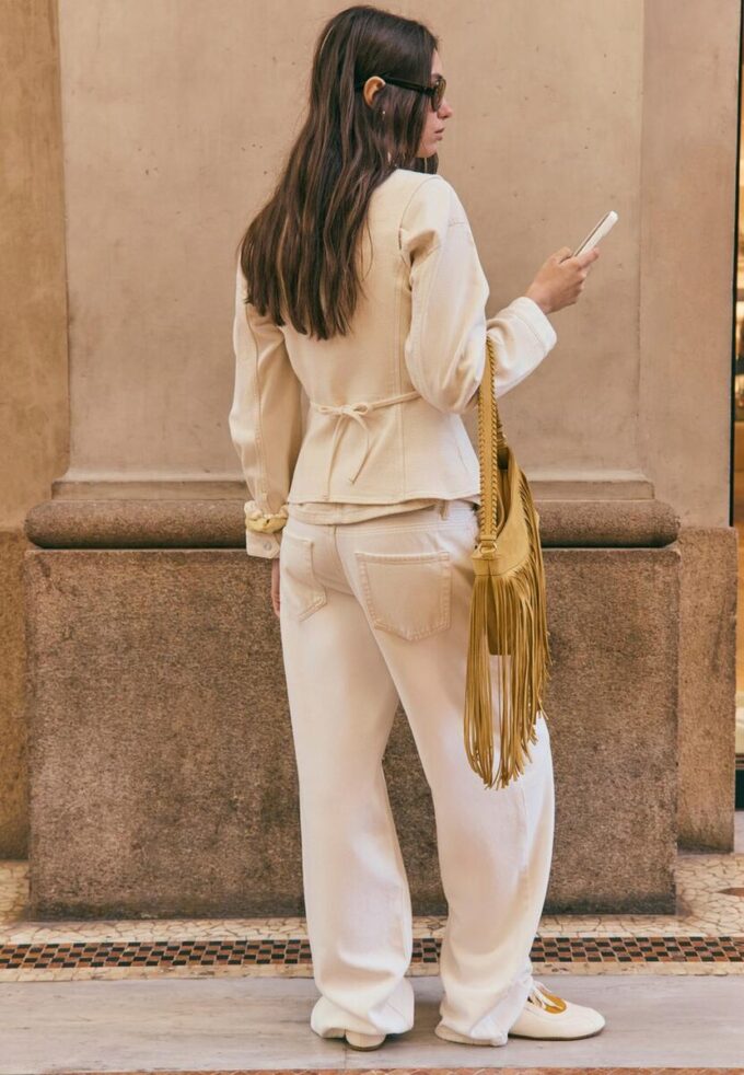 D91 Jean taille basse Wide Leg en sergé