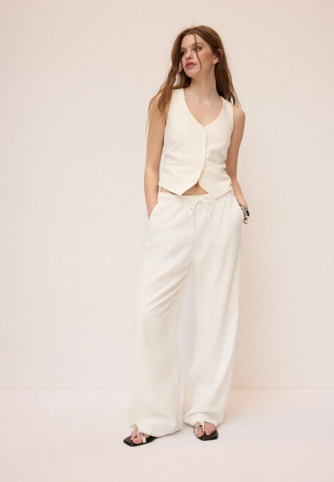 Gilet basique en mélange de lin