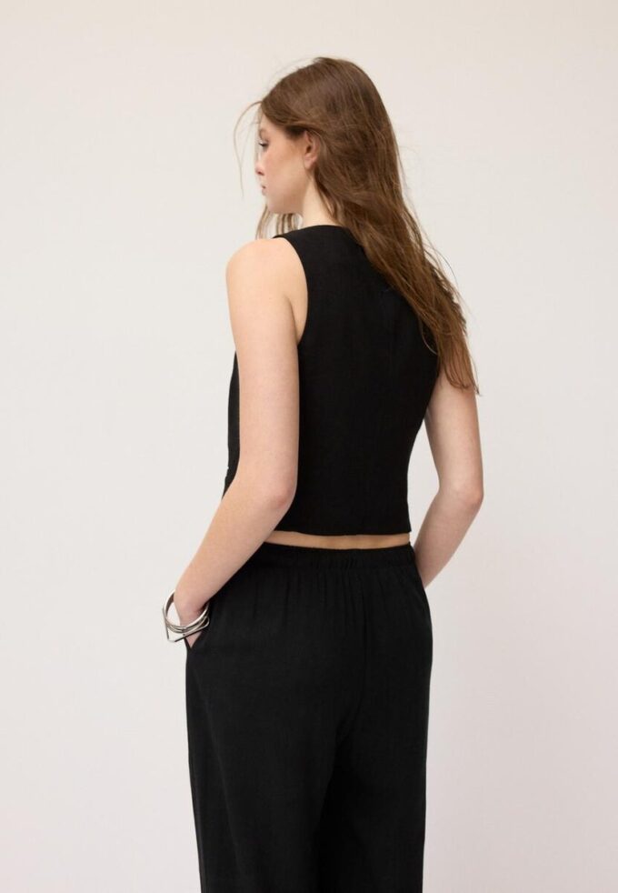 Gilet boutonné effet lin Gilet boutonné effet lin