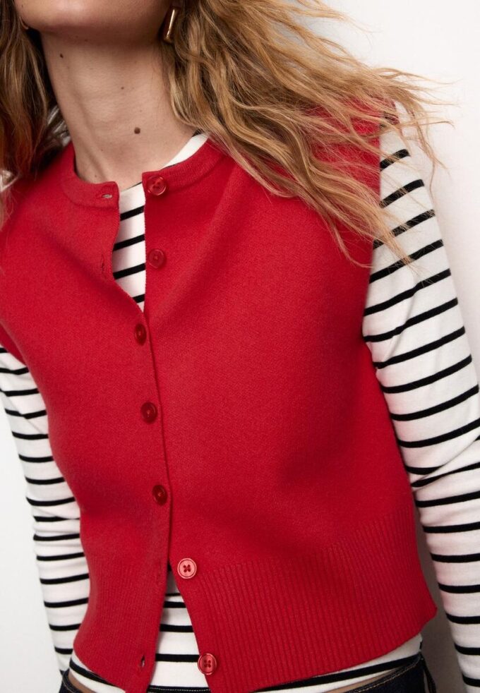 Gilet en maille à épaules rembourrées Gilet en maille à épaules rembourrées