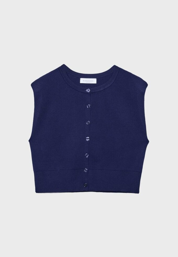 Gilet en maille à épaules rembourrées Gilet en maille à épaules rembourrées