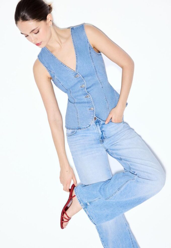 Haut ajusté en denim