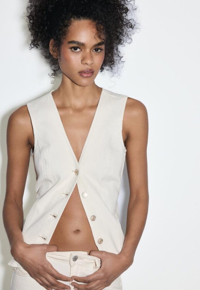 Haut ajusté en denim