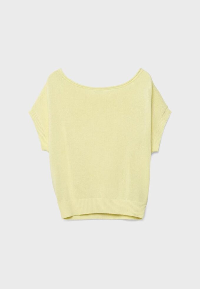 Haut à col bateau en maille rustique Haut à col bateau en maille rustique