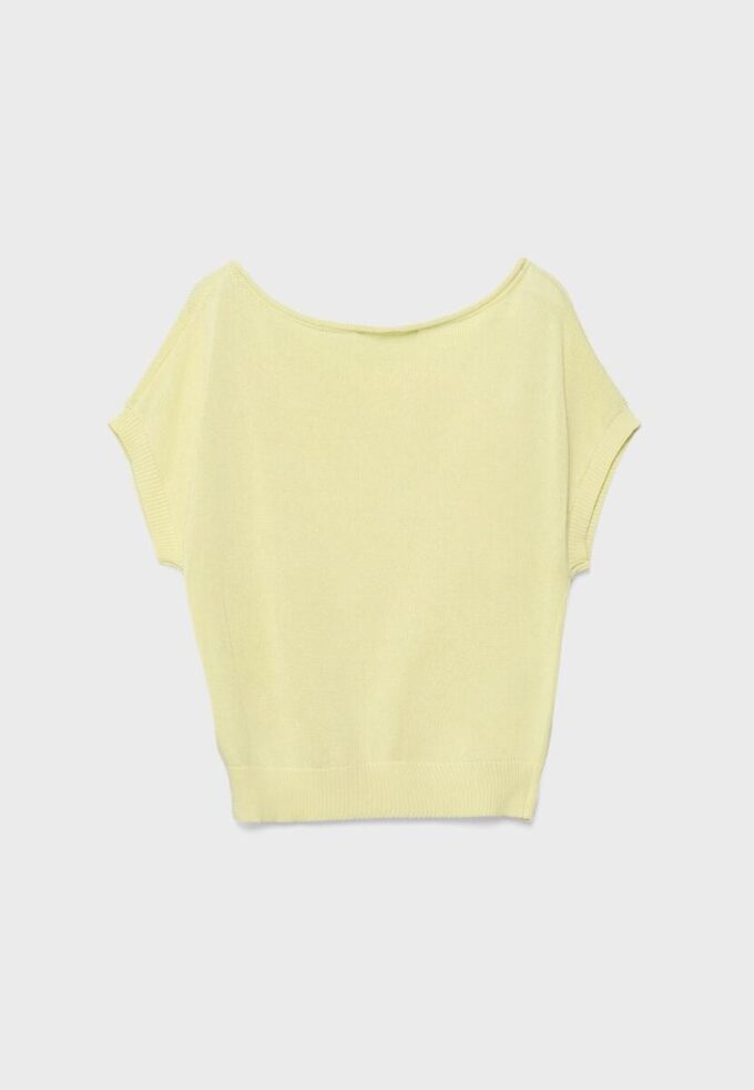 Haut à col bateau en maille rustique Haut à col bateau en maille rustique