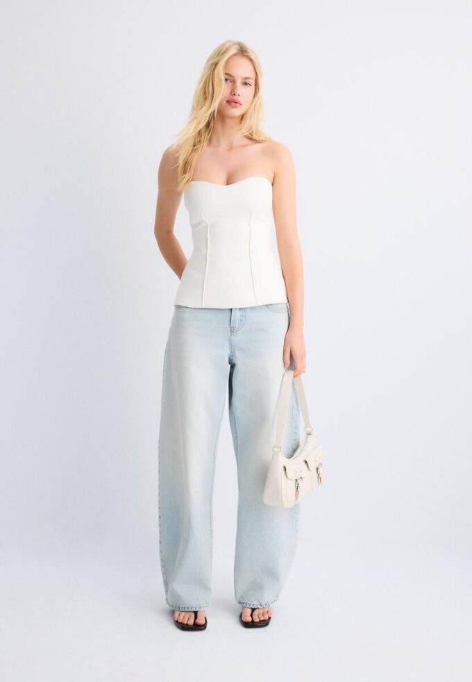 Haut de bikini bandeau à encolure en cœur