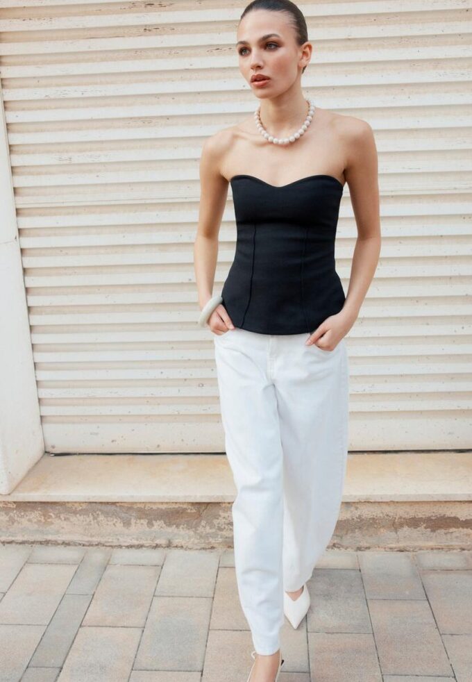 Haut de bikini bandeau à encolure en cœur