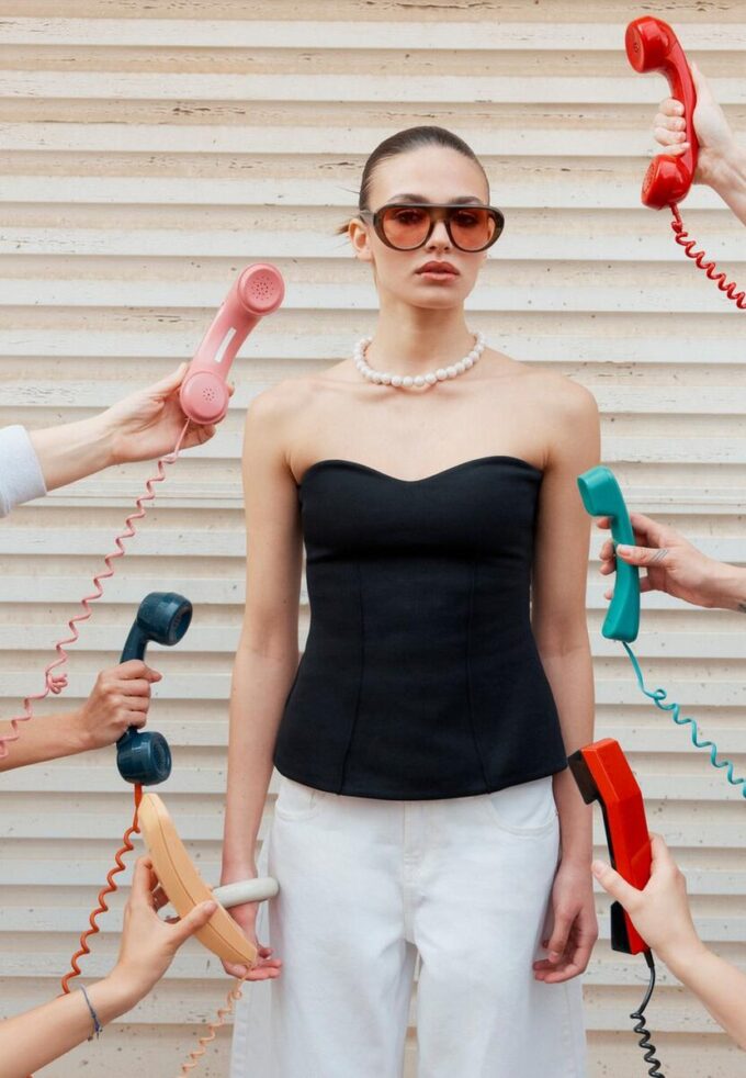 Haut de bikini bandeau à encolure en cœur