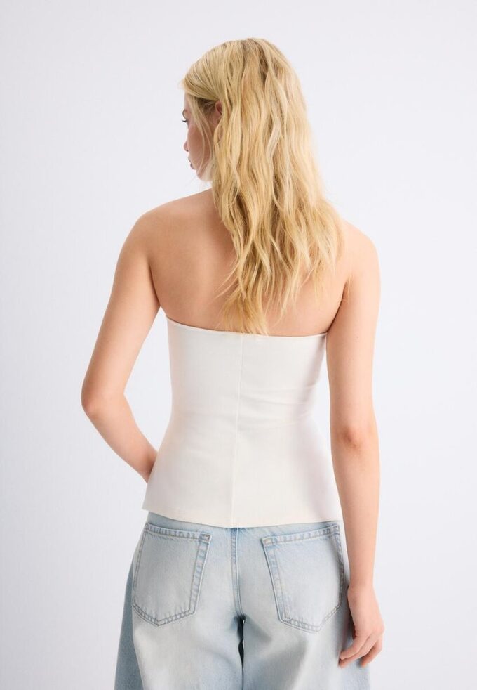 Haut de bikini bandeau à encolure en cœur