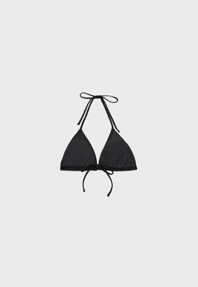 Haut de bikini triangle à fleurs brodées Haut de bikini triangle à fleurs brodées